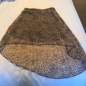 Leopard print high low skirt